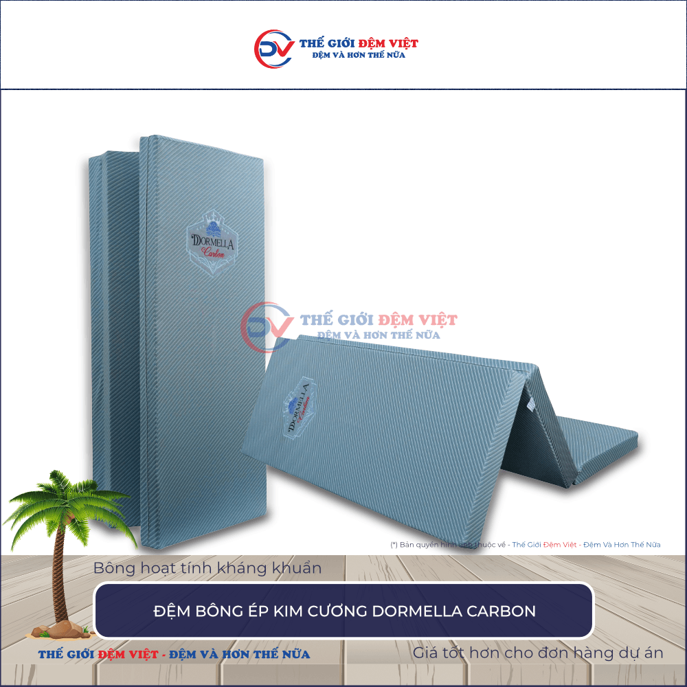 Đệm bông ép Kim Cương Dormella Carbon